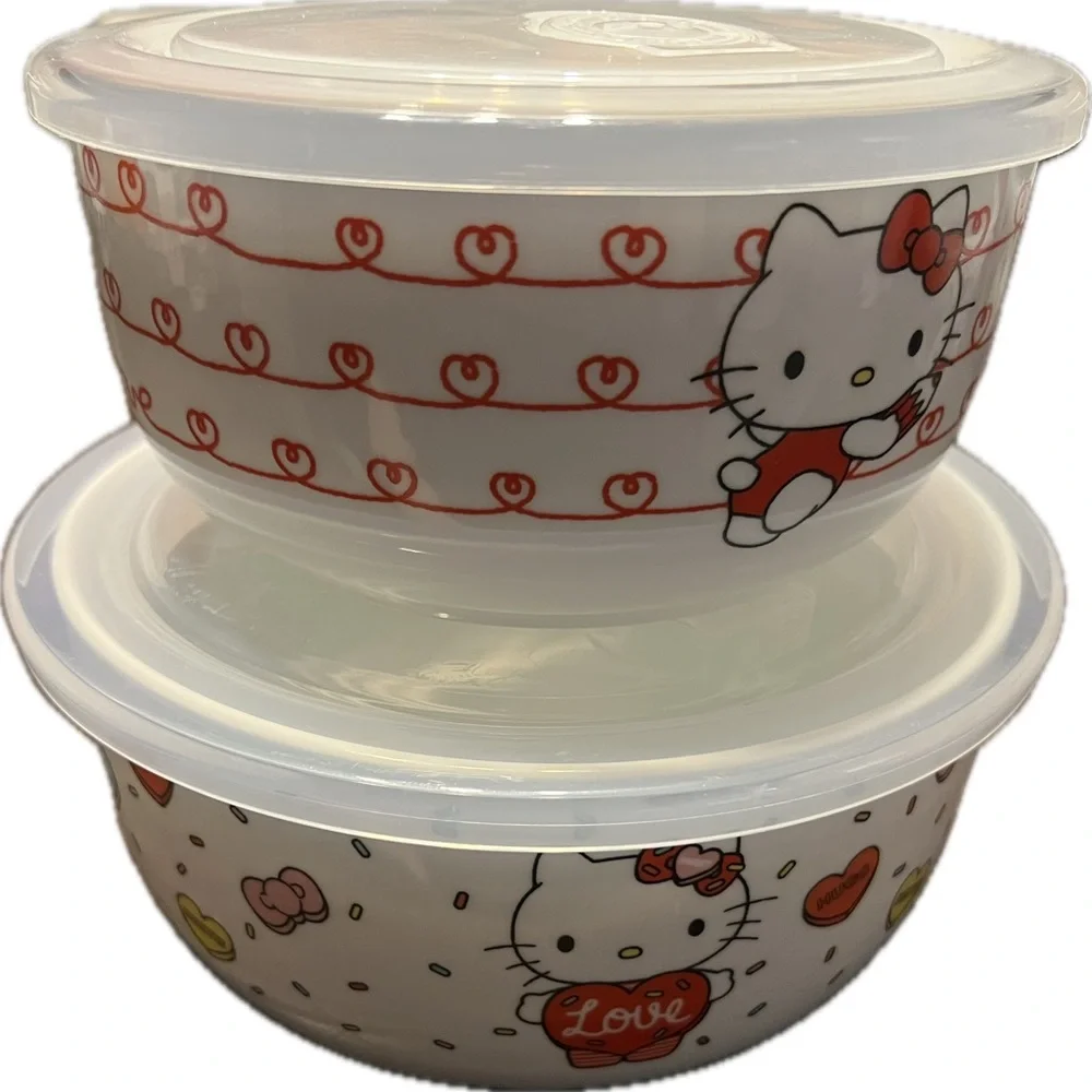 Hello Kitty Love Conversation Candy Nesting Bowls with Pressure Release Lids
